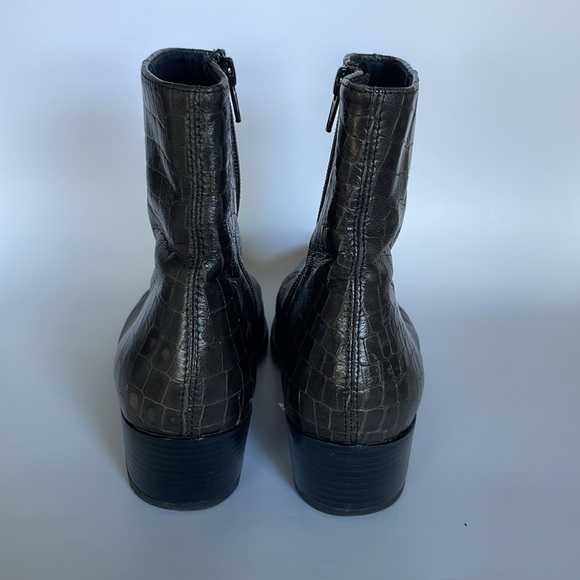 Vagabond Stina dark green crocodile embossed boots size 38 - Picture 3 of 8